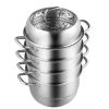 VEVOR Dumpling Steamer Stainless Steel 5 Titer for for Cook Soup, Noodles, Fishes Work with Gas Electric Grill Stove Top, Dia 30cm/11.8incht