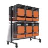 VEVOR Folding Chair Cart, Double Layer Mobile Stackable Chair Dolly, Storage Rack Trolley with 530 Lbs Capacity to Store 84 Chairs