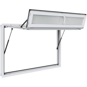 VEVOR Concession Window 60"x36", Aluminum Alloy Food Truck Service Window with Triple Sliding Windows & Awning Door & Drag Hook