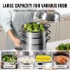 VEVOR Dumpling Steamer Stainless Steel 5 Titer for for Cook Soup, Noodles, Fishes Work with Gas Electric Grill Stove Top, Dia 30cm/11.8incht