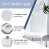 Table and chair set.63"x35.4" White Marble-Patterned MDF Dining Table Set with 4 Armless White PU Chairs.The backrest of the dining chair is designed