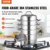 VEVOR Dumpling Steamer Stainless Steel 5 Titer for for Cook Soup, Noodles, Fishes Work with Gas Electric Grill Stove Top, Dia 30cm/11.8incht