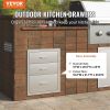 VEVOR 18x23 Inch Outdoor Kitchen Stainless Steel Triple Access BBQ Drawers with Chrome Handle, 18 x23 x 23 Inch