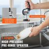 VEVOR Commercial Faucet with Pre-Rinse Sprayer, 25" Height, 8" Center, 12" Swing Spout, Wall Mount Kitchen Sink Faucet