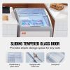 VEVOR Commercial Ice Cream Display Case, 5.4 Cu.ft Chest Freezer, Mobile Glass Top Deep Freezer, Restaurant Gelato Dipping Cabinet with 2 Wire Baskets