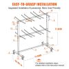 VEVOR Folding Chair Cart, Double Layer Mobile Stackable Chair Dolly, Storage Rack Trolley with 530 Lbs Capacity to Store 84 Chairs