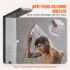 VEVOR Shower Panel System, 5 Shower Modes, LED Shower Panel Tower, Rainfall, Waterfall, 2 Body Massage Jets, Tub Spout