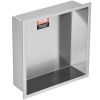 VEVOR 13"x13" No Tile Shower Niche 304 Stainless Steel, Wall-Inserted Niche Recessed Double Shelves
