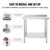 VEVOR 24 x 36 x 36 Inch Stainless Steel Work Table, Commercial Food Prep Worktable Heavy Duty Prep Worktable