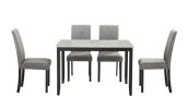 5-Piece Dining Set with Faux Marble Tabletop, Faux Marble dining table set for 4, Modern Wooden Dining Table Set for Kitchen and Dining Room