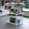 VEVOR Stainless Steel Prep Table, 30 x 48 x 34 Inch, Heavy Duty Metal Worktable with 3 Adjustable Height Levels