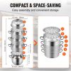 VEVOR Dumpling Steamer Stainless Steel 5 Titer for for Cook Soup, Noodles, Fishes Work with Gas Electric Grill Stove Top, Dia 30cm/11.8incht