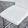 Table and chair set.63"x35.4" White Marble-Patterned MDF Dining Table Set with 4 Armless White PU Chairs.The backrest of the dining chair is designed