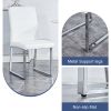 Table and chair set.63"x35.4" White Marble-Patterned MDF Dining Table Set with 4 Armless White PU Chairs.The backrest of the dining chair is designed