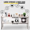 VEVOR Double Overshelf, Double Tier Stainless Steel Overshelf, 60 in. Length x 12 in. Width Double Deck Overshelf