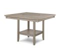 6pc Dining Set Contemporary Farmhouse Style Counter Height w 20-Inch Lazy Susan All Gray Finish Upholstered Chairs Bench Wooden Wood Veneers Solid Woo