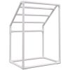 VEVOR Pool Towel Rack, 5 Bar, White, Freestanding Outdoor PVC Trapedozal Poolside Storage Organizer, Include 8 Towel Clips, Mesh Bag, Hook