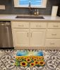 Kansas Sunflowers in Watercolor Memory Foam Kitchen Mat Machine Washable Anti-Fatigue Mat Cushion Comfort Bath Mat or Kitchen Rug