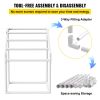 VEVOR Pool Towel Rack, 5 Bar, White, Freestanding Outdoor PVC Trapedozal Poolside Storage Organizer, Include 8 Towel Clips, Mesh Bag, Hook