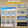 VEVOR Commercial Refrigerator,Display Fridge Upright Beverage Cooler, Glass Door with LED Light for Home, Store, Gym or Office