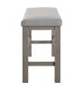 6pc Dining Set Contemporary Farmhouse Style Counter Height 18" Expandable Leaf Table Gray Finish Upholstered Chairs Bench Wooden Solid Wood Dining Roo