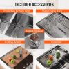 VEVOR Kitchen Sink, 304 Stainless Steel Drop-In Sinks, Undermount Double Bowls Basin with Ledge and Accessories