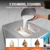 VEVOR Commercial Ice Cream Machine, 21-31 L/H Yield, 1800W 3-Flavor Freestanding Soft Serve Ice Cream Maker, 2 x 5.5L Stainless Steel Cylinder