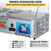 VEVOR Refrigerated Condiment Prep Station, 40-Inch, 7.8Qt Sandwich Prep Table w/ 1 1/3 Pan & 4 1/6 Pans
