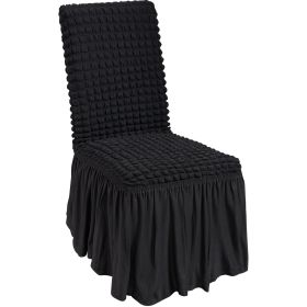 VEVOR Stretch Spandex Folding Chair Covers, Universal Fitted Chair Cover with Skirt, Removable Washable Protective Slipcovers, for Wedding, Holiday (Color: Black, Quantity: 4 pcs)