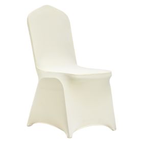 VEVOR Stretch Spandex Folding Chair Covers, Universal Fitted Chair Cover, Removable Washable Protective Slipcovers, for Wedding, Holiday, Banquet (Color: Ivory White, Quantity: 30 pcs)