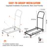 VEVOR Folding Chair Dolly, Iron Commercial Cart with 12 Chairs Capacity, Folding Chairs Rack Trolley with 4 Casters