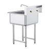 VEVOR Stainless Steel Prep & Utility Sink, 1 Compartment Free Standing Small Sink Include Faucet & legs