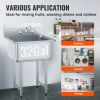 VEVOR Stainless Steel Prep & Utility Sink, 1 Compartment Free Standing Small Sink Include Faucet & legs
